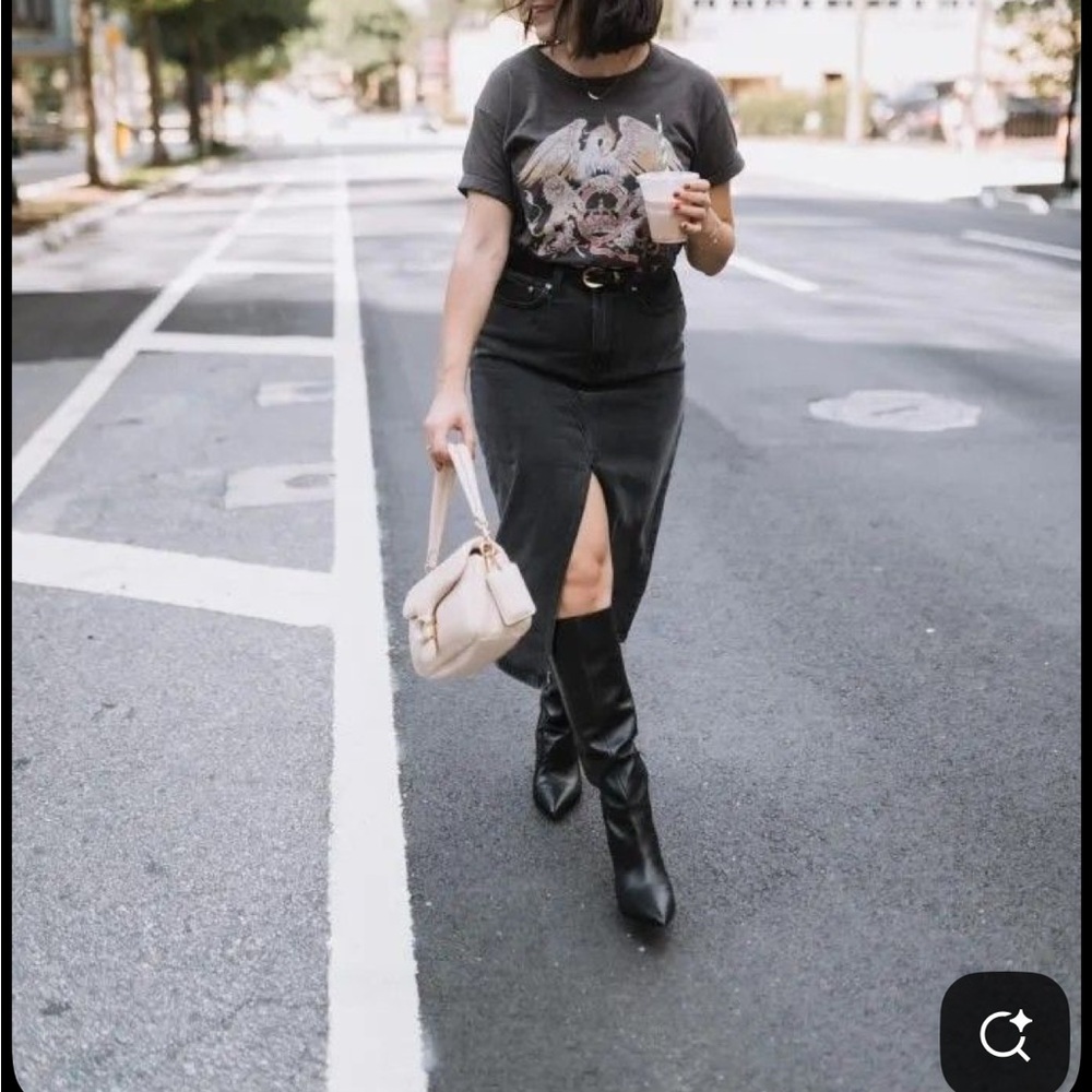 PAIGE Meadow Midi Denim Skirt - Picture 2 of 10